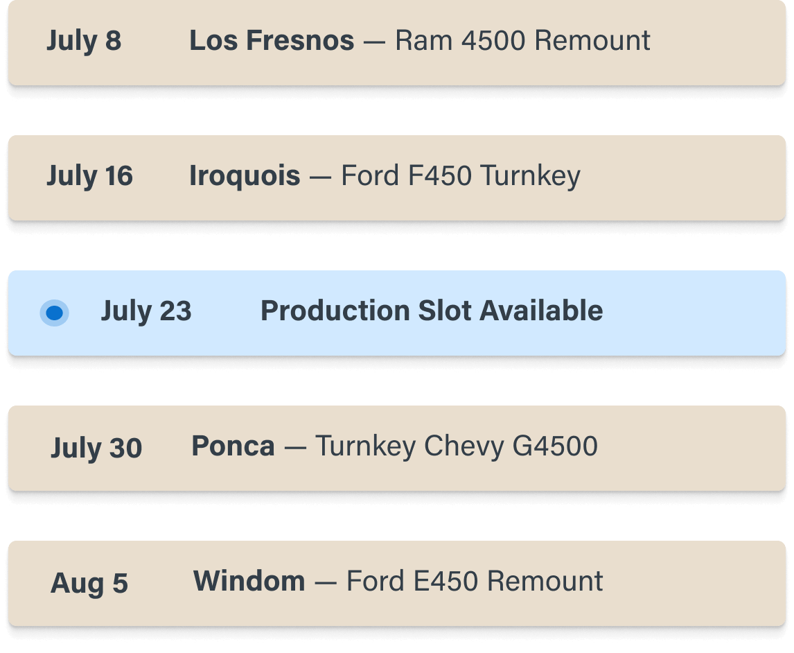 Production Calendar