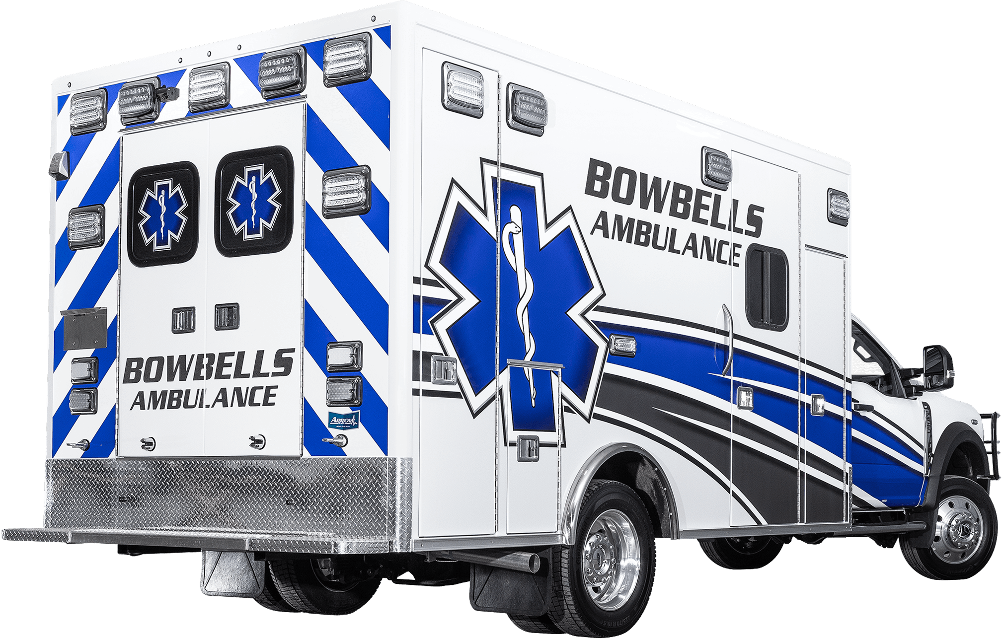 Rear View of Bowbells Ambulance Ford F450 Heavy Duty Ambulance