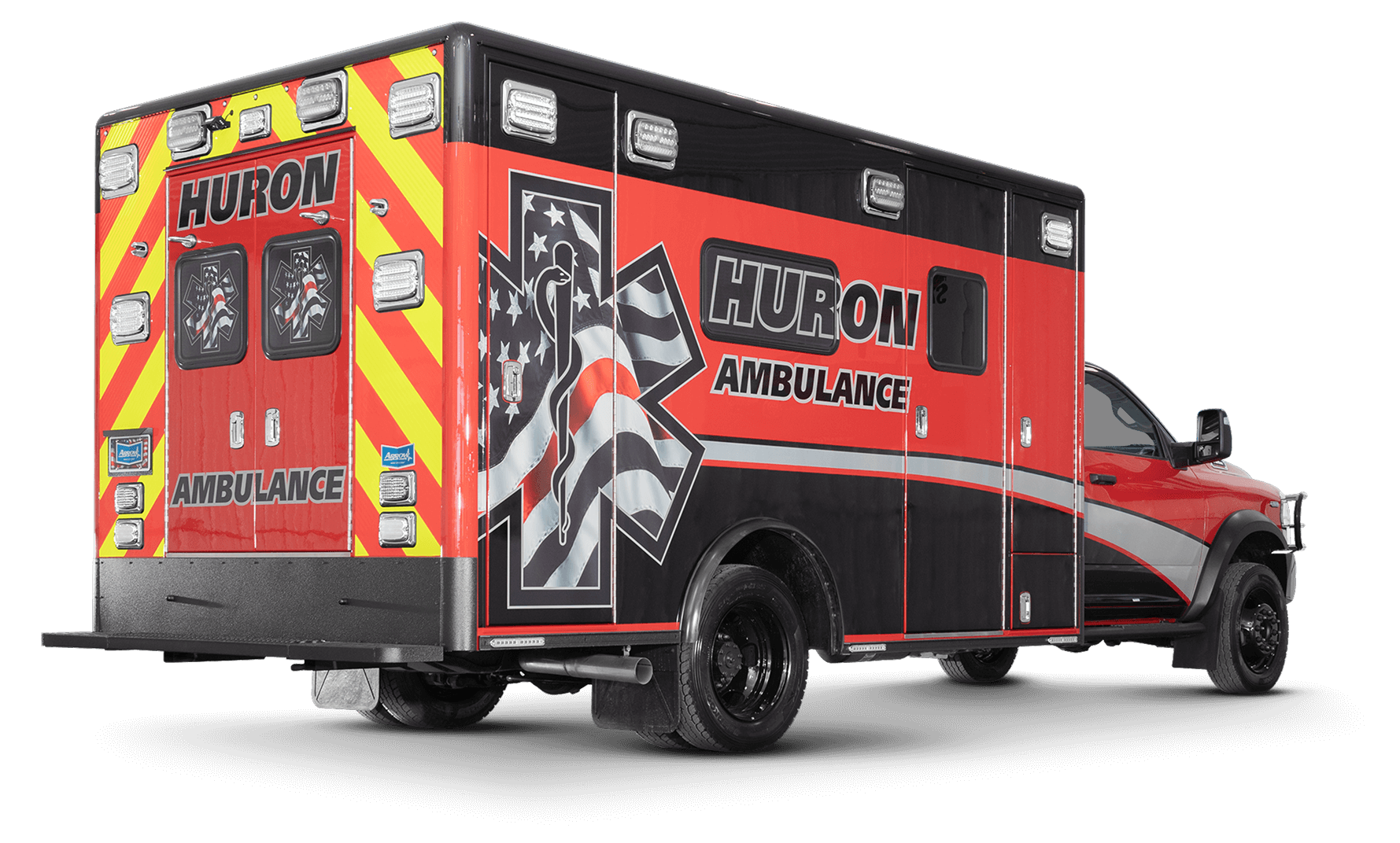 Rear View of Huron Ambulance 2023 Ram 5500 Heavy Duty Ambulance