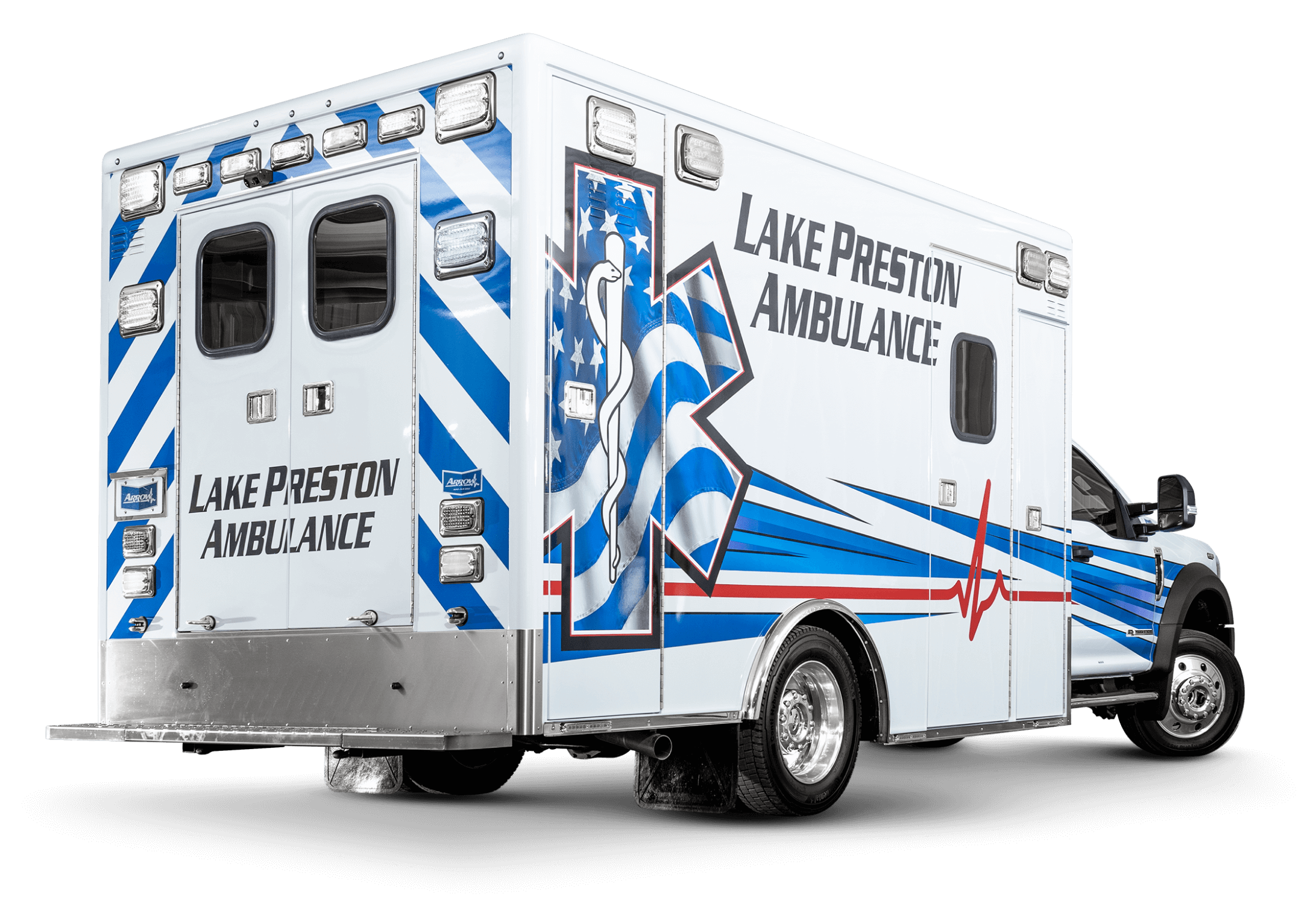 Rear View of Lake Preston Ford F550 Heavy Duty Ambulance