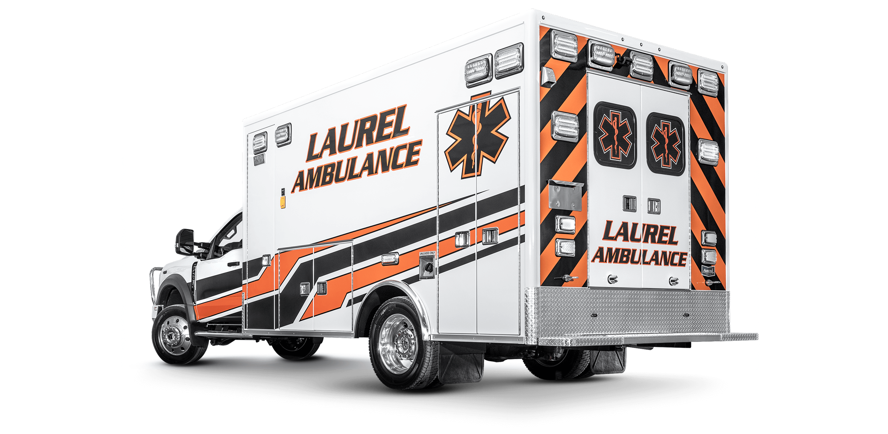Rear Vew of Laurel Ambulance Ford F450 Heavy Duty
