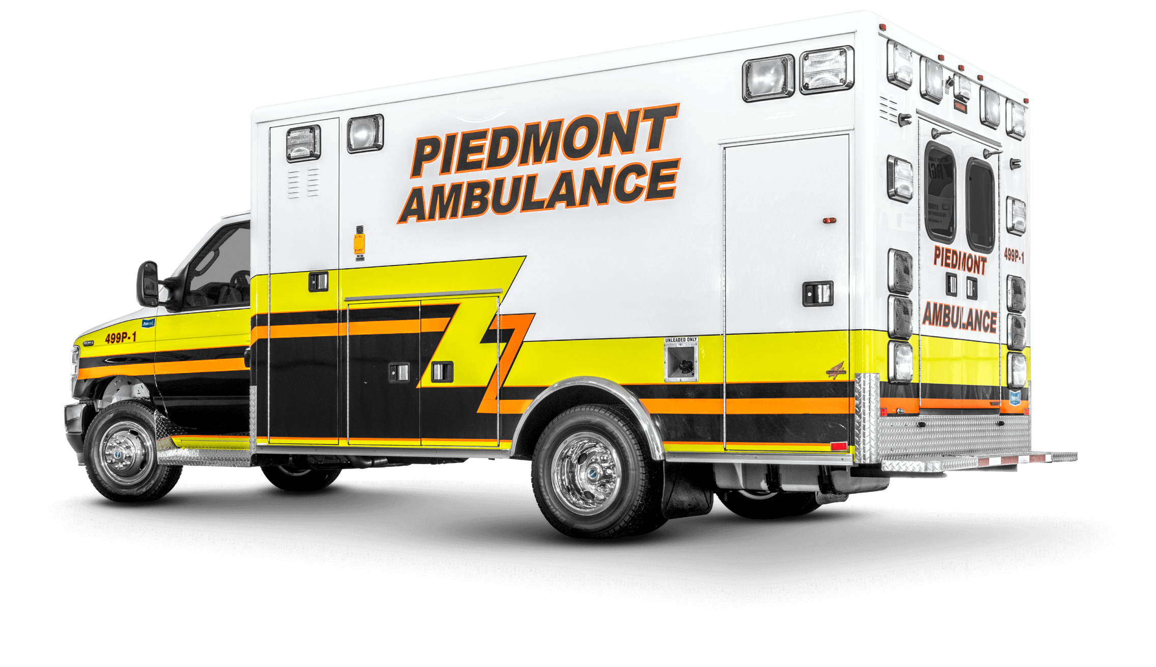 Rear View of Piedmont Ambulance Ford E450 Type 3 Ambulance