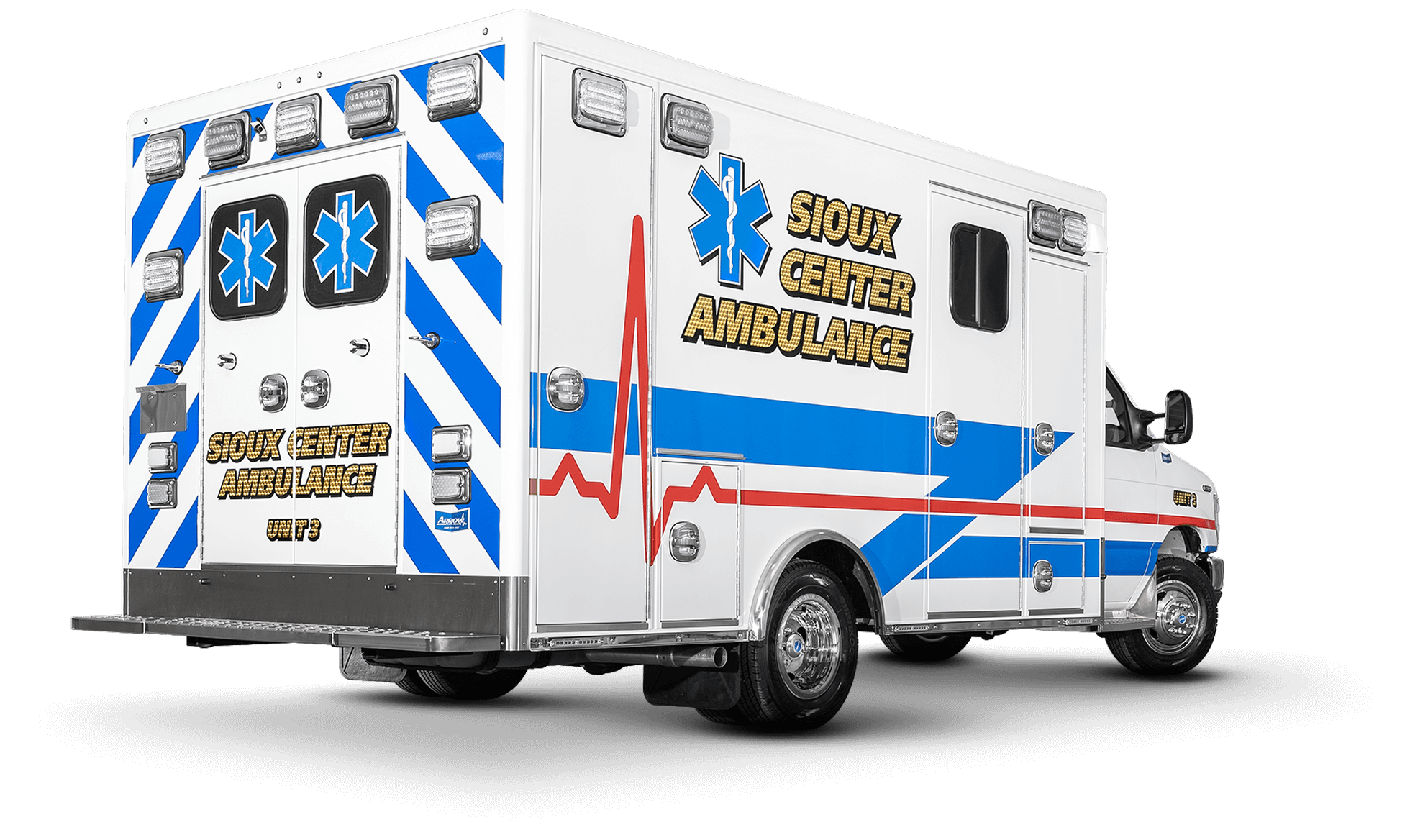 Rear View of Sioux Center Ford E450 Type 3 Ambulance