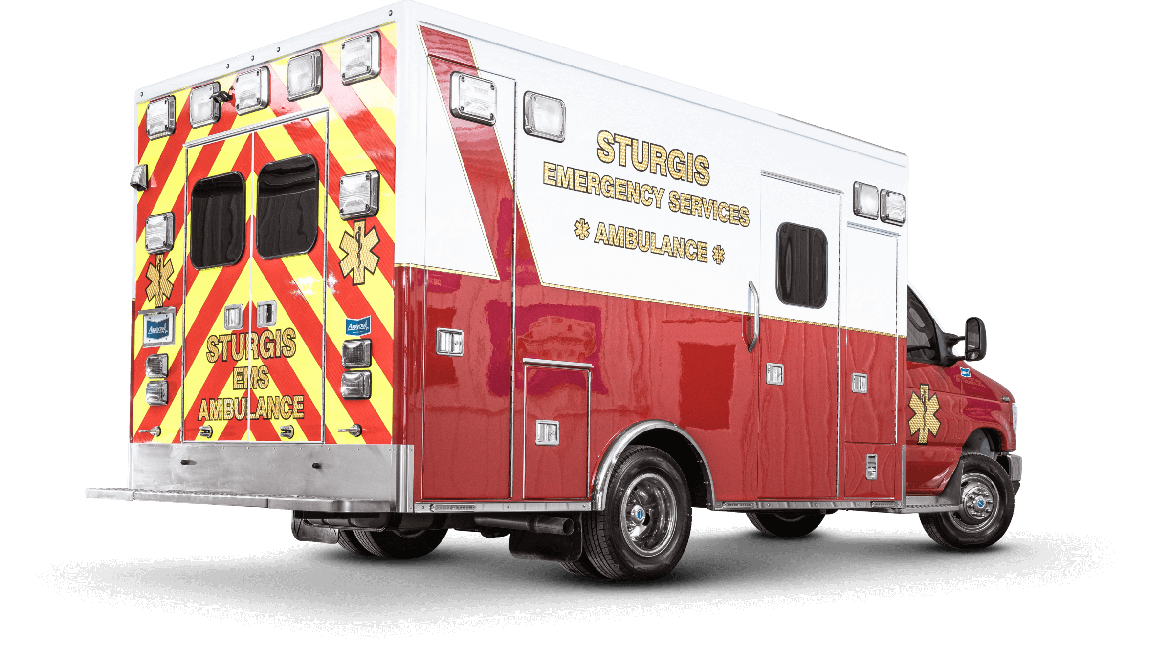 Rear View of Sturgis Emergency Services Ford E450 Type 3 Ambulance