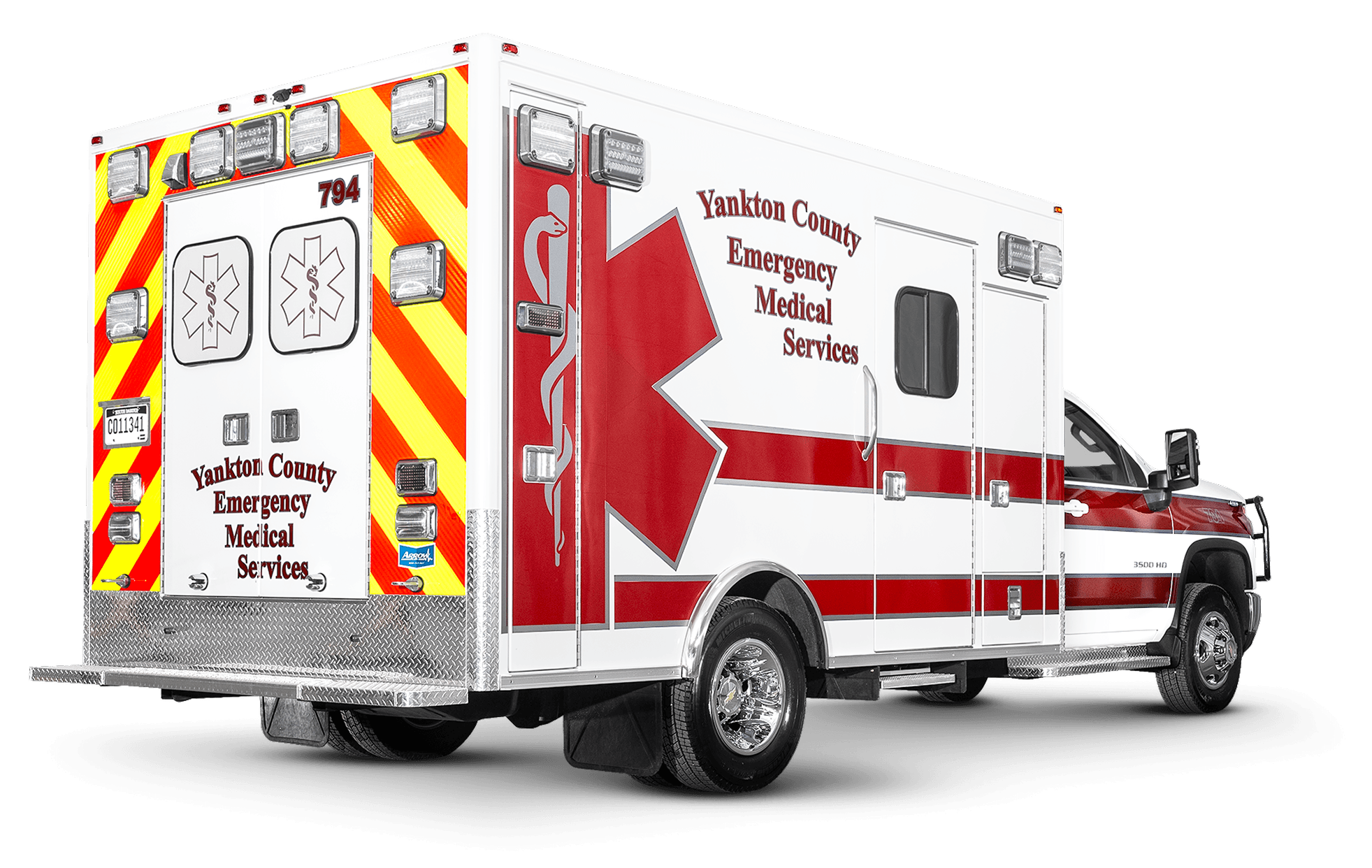 Side Vew of Philip Ambulance 2025 Chevy K3500 Type 1 4x4