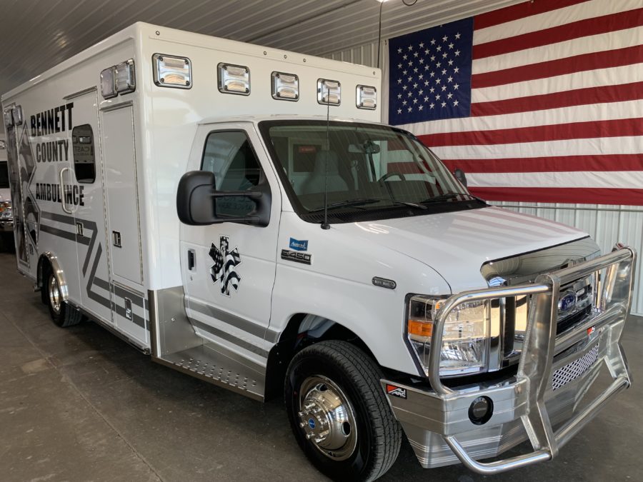 2022 Ford E450 Type 3 Ambulance delivered to Bennett County Ambulance in Martin, SD