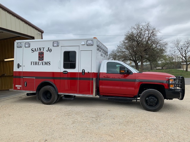 2019 Chevrolet K3500 Type 1 4x4 Ambulance delivered to Saint Jo Fire Department in Saint Jo, TX