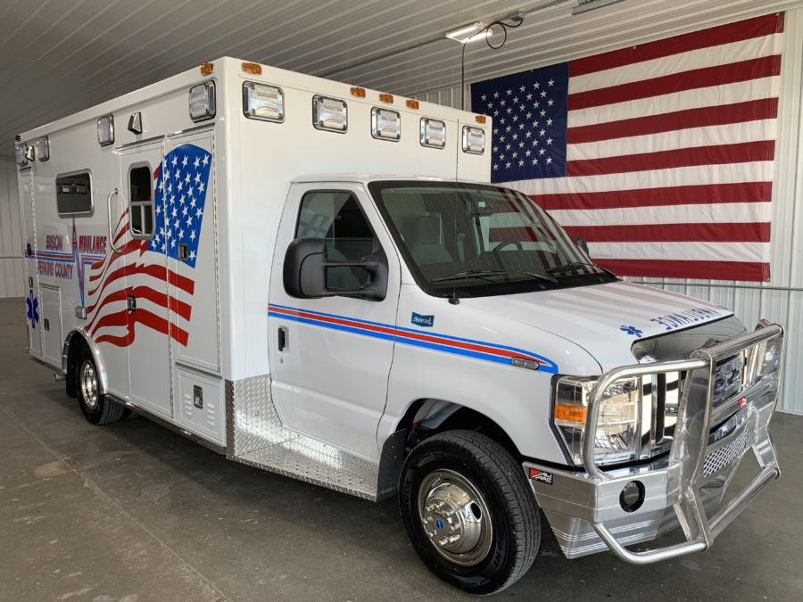 2021 Ford E450 Type 3 Ambulance delivered to Bison Ambulance, Perkins County, SD in Bison, SD