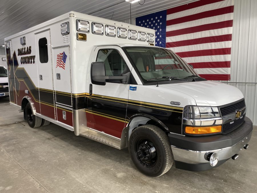 2023 Chevrolet G4500 Type 3 Ambulance delivered to Dallas County EMS in Perry, IA