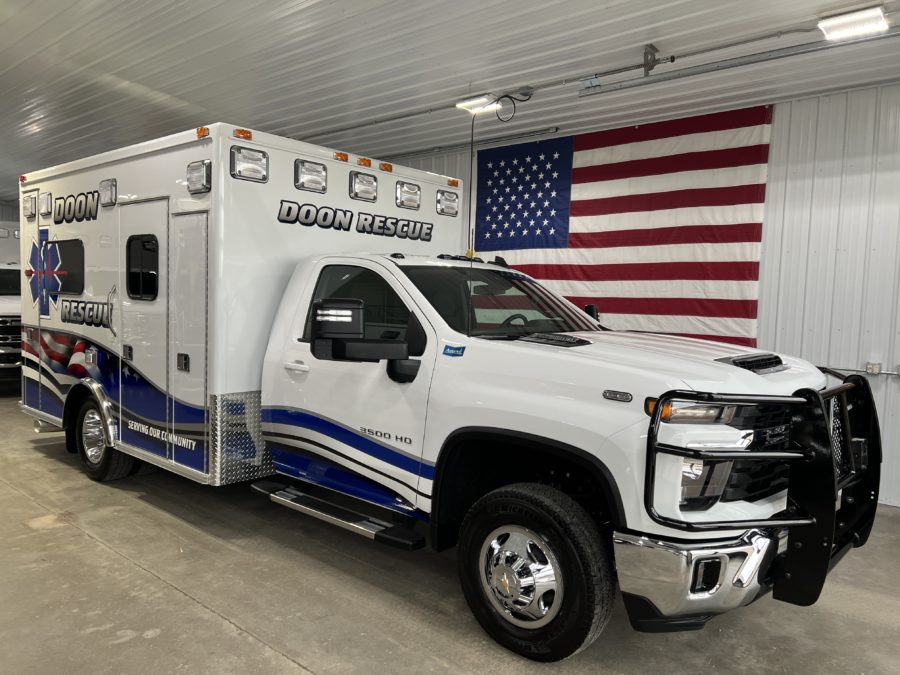 Chevrolet K3500 Type 1 4x4 Ambulance delivered to Doon Rescue in Doon, IA