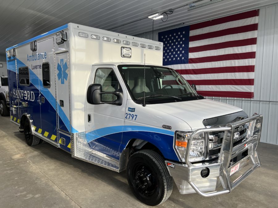 2026 Ford E450 Type 3 Ambulance delivered to Rock County Ambulance Service in Luverne, MN