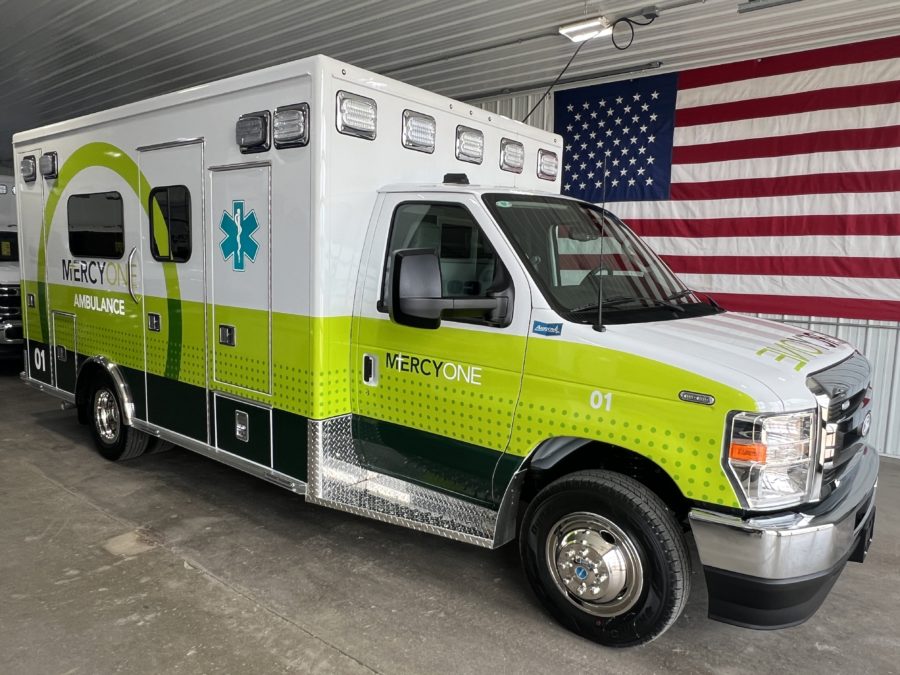 2026 Ford E450 Type 3 Ambulance delivered to MercyOne in West Des Moines, IA