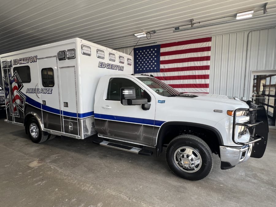 2025 Chevrolet K3500 Type 1 4x4 Ambulance delivered to Edgerton Ambulance in Edgerton, MN