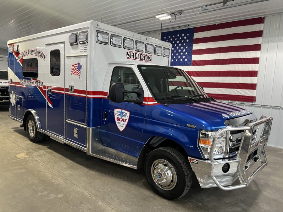 2026 Ford E450 Type 3 Ambulance delivered to Sheldon Community Ambulance Team in Sheldon, IA
