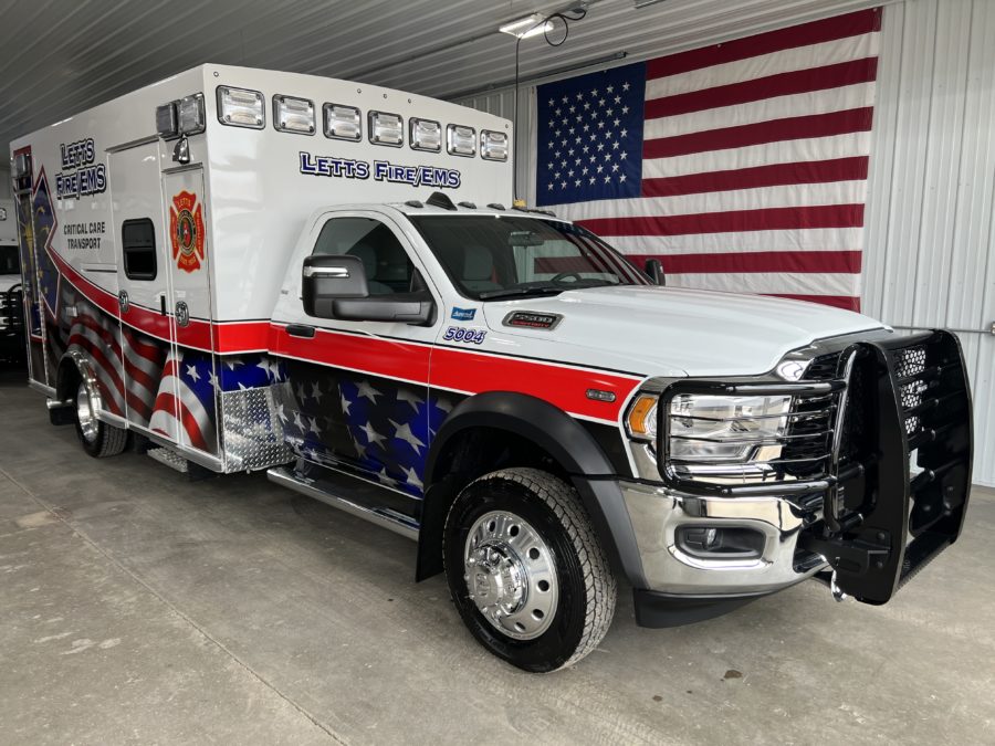 2023 Ram 5500 Heavy Duty 4x4 Ambulance delivered to Letts Fire Dept in Greensburg, IN