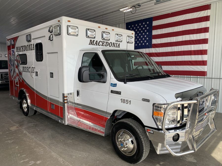 2022 Ford E450 Type 3 Ambulance delivered to Macedonia Fire Rescue in Macedonia, IA