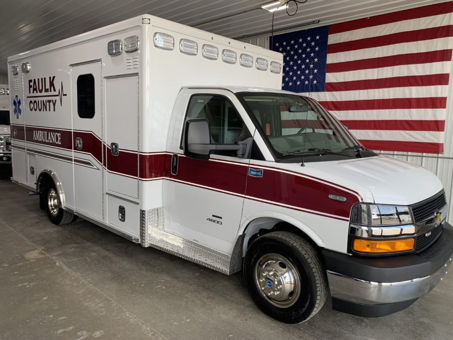 2023 Chevrolet G4500 Type 3 Ambulance delivered to Faulk County Ambulance in Faulkton, SD