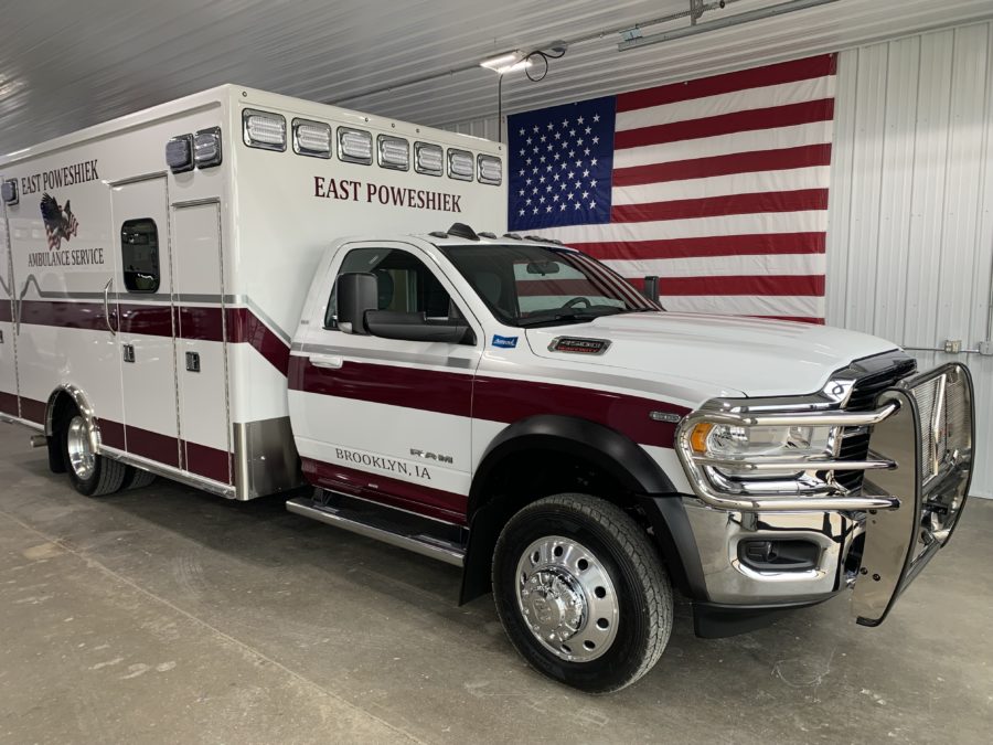 2021 Ram 4500 Heavy Duty 4x4 Ambulance delivered to East Poweshiek Ambulance in Brooklyn, IA