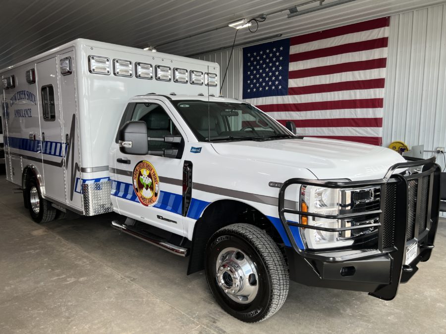 2024 Ford F350 Type 1 4x4 Ambulance delivered to Crow Creek Sioux Ambulance in Fort Thompson, SD