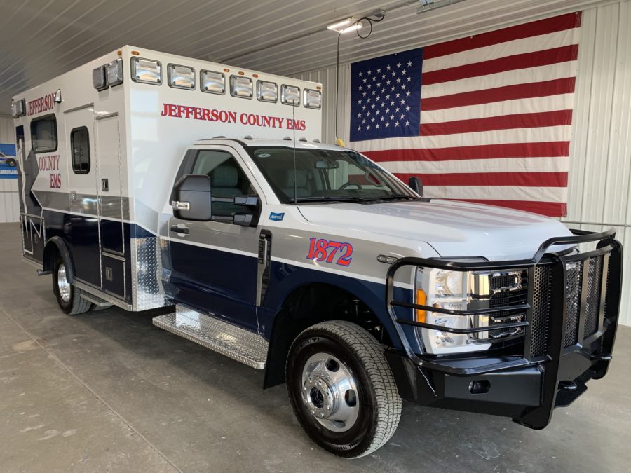 2023 Ford F350 Type 1 4x4 Ambulance delivered to Jefferson County Ambulance, NE in Fairbury, NE