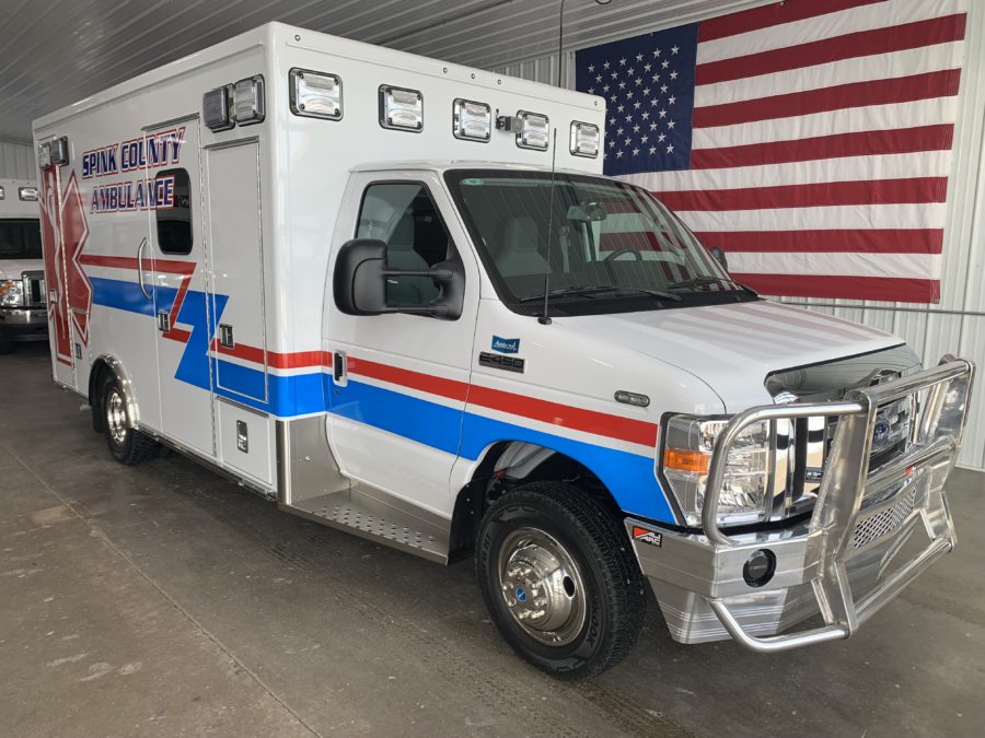 2023 Ford E450 Type 3 Ambulance delivered to Spink County Ambulance in Redfield, SD