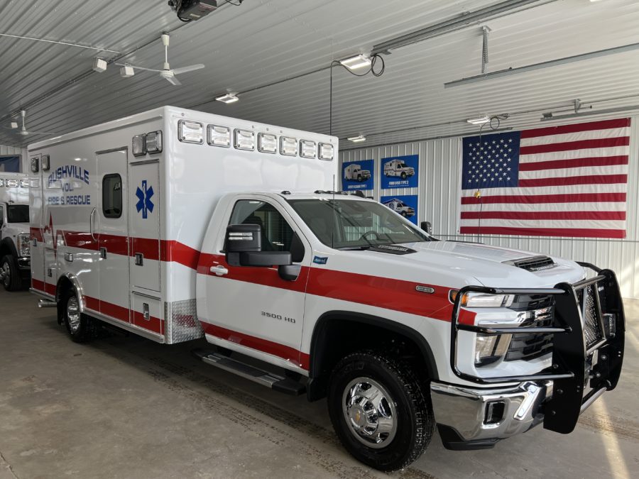 2024 Chevrolet K3500 Type 1 4x4 Ambulance delivered to Rushville Fire Rescue in Rushville, NE