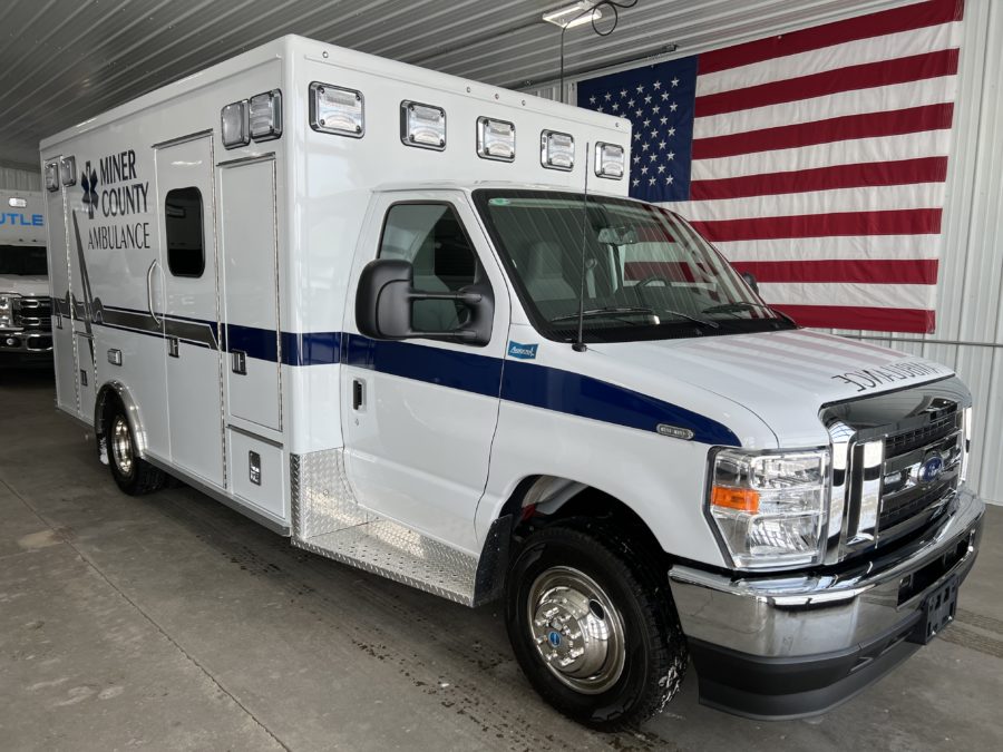 2024 Ford E450 Type 3 Ambulance delivered to Miner County Ambulance in Howard, SD