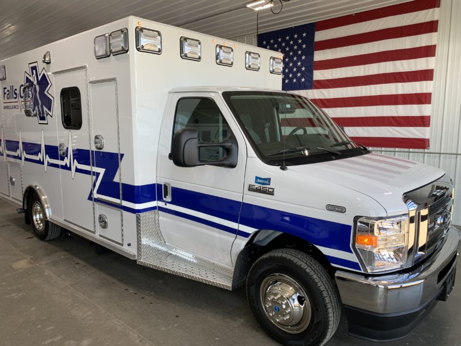 2022 Ford E450 Type 3 Ambulance delivered to Falls City Volunteer Ambulance in Falls City, NE