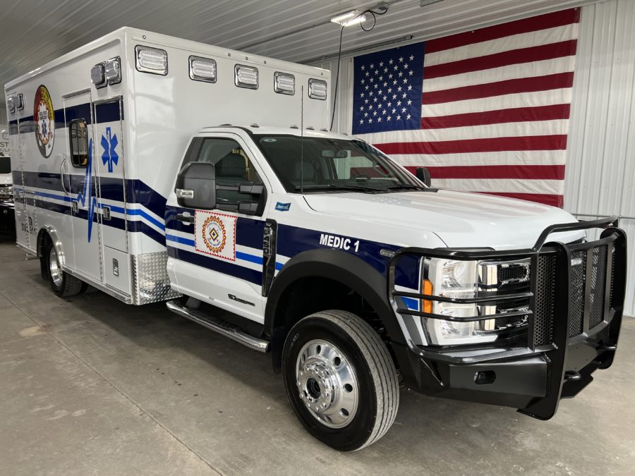 2023 Ford F450 Heavy Duty 4x4 Ambulance delivered to Rosebud Sioux Tribe Ambulance Service in Rosebud, SD