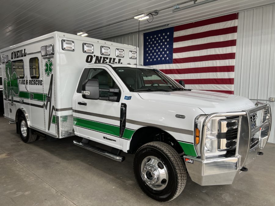 2024 Ford F350 Type 1 4x4 Ambulance delivered to O’Neill Rural Fire Dist in O'Neill, NE