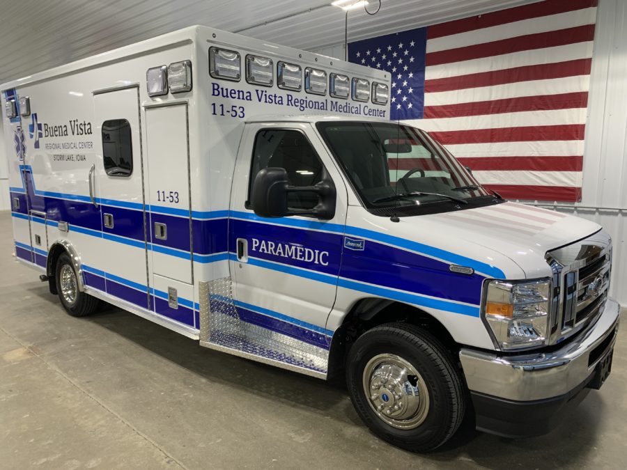 2022 Ford E450 Type 3 Ambulance delivered to Buena Vista Regional Medical Center in Storm Lake, IA
