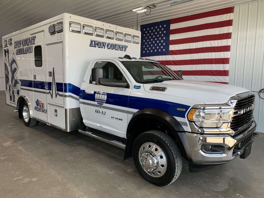 2021 Ram 4500 Heavy Duty 4x4 Ambulance delivered to Lyon County Ambulance in Rock Rapids, IA