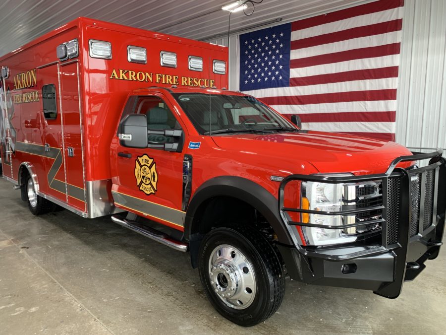 2023 Ford F550 Heavy Duty 4x4 Ambulance delivered to Akron EMS in Akron, IA