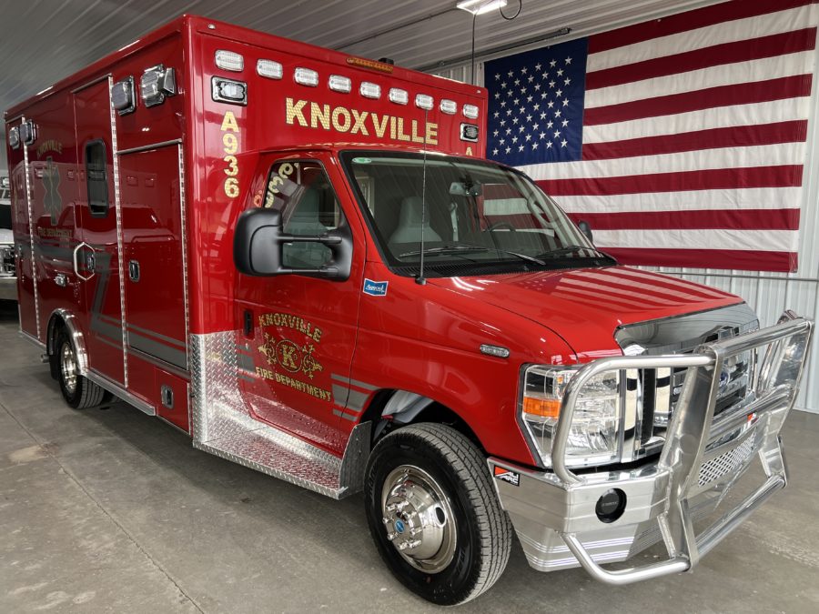 2024 Ford E450 Type 3 Ambulance delivered to Knoxville Fire Department in Knoxville, IA