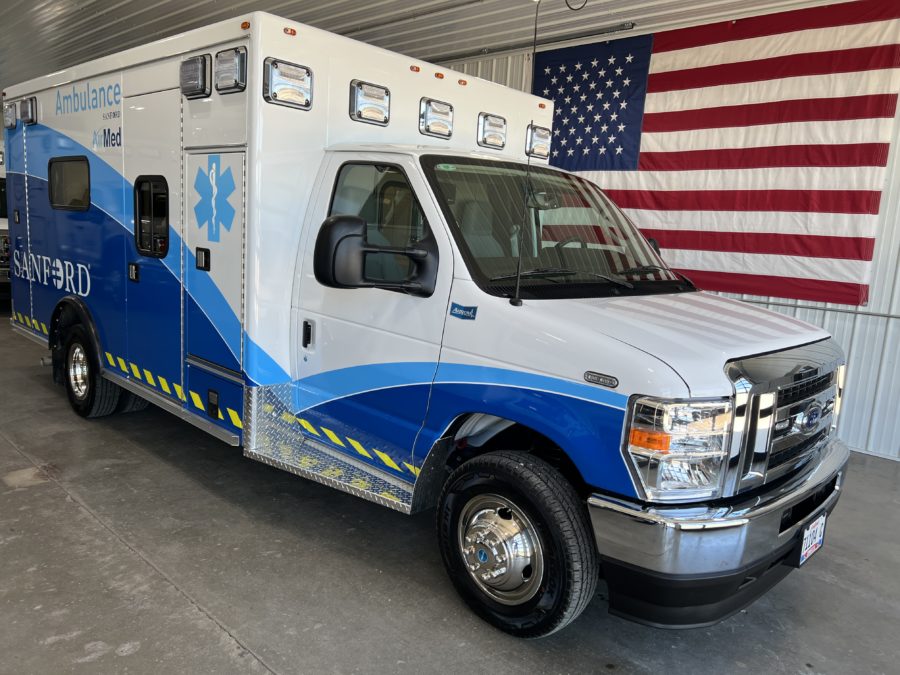 2024 Ford E450 Type 3 Ambulance delivered to Sanford AirMed in Sioux Falls, SD