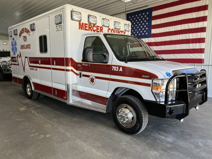 2024 Ford E450 Type 3 Ambulance delivered to Mercer County Ambulance in Princeton, MO