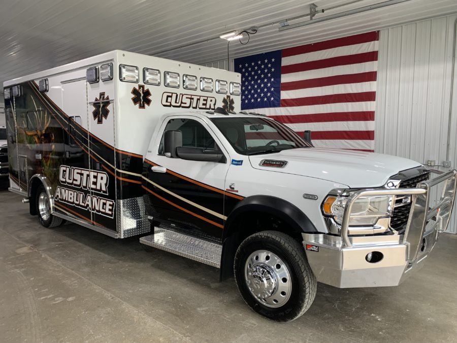 2022 Ram 5500 Heavy Duty 4x4 Ambulance delivered to Custer Ambulance Service in Custer, SD