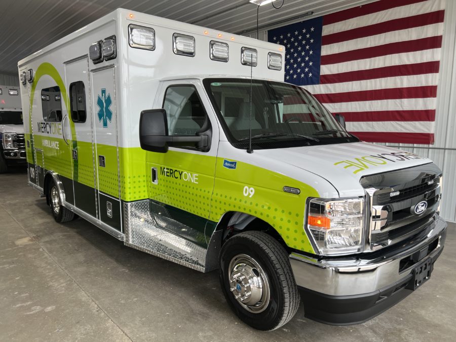 2026 Ford E450 Type 3 Ambulance delivered to MercyOne in West Des Moines, IA