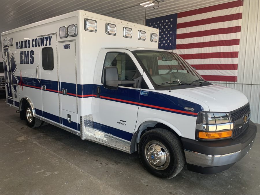 2023 Chevrolet G4500 Type 3 Ambulance delivered to Marion County EMS in Marion, KS