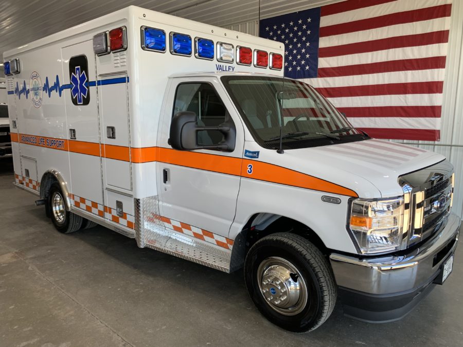 2022 Ford E350 Type 3 Ambulance delivered to Valley Ambulance Service in Scottsbluff, NE