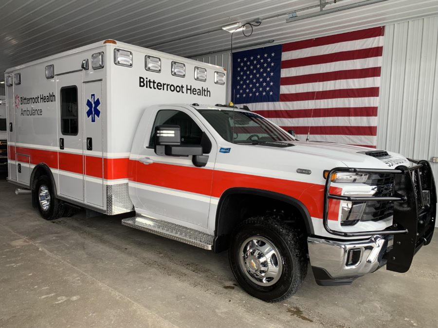 2024 Chevrolet K3500 Type 1 4x4 Ambulance delivered to Bitterroot Health (formerly Marcus Daly Hospital) in Hamilton, MT