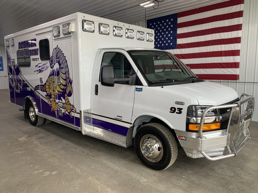 2023 Chevrolet G4500 Type 3 Ambulance delivered to Deshler Volunteer Fire Dept in Deshler, NE