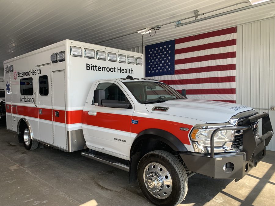 2020 Ram 4500 Heavy Duty 4x4 Ambulance delivered to Bitterroot Health (formerly Marcus Daly Hospital) in Hamilton, MT