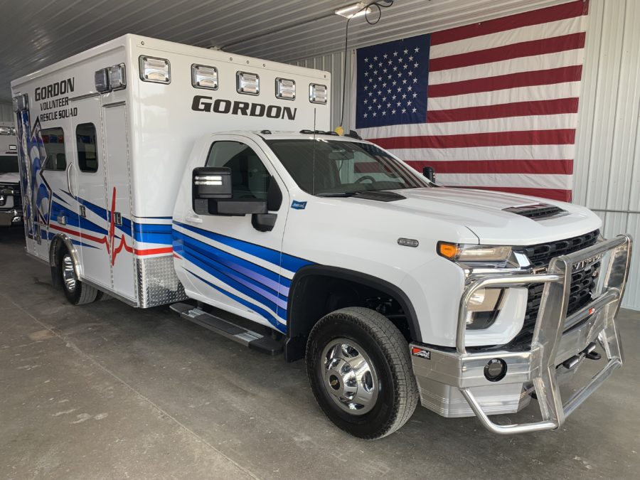 2023 Chevrolet K3500 Type 1 4x4 Ambulance delivered to Gordon Volunteer Rescue Squad in Gordon, NE