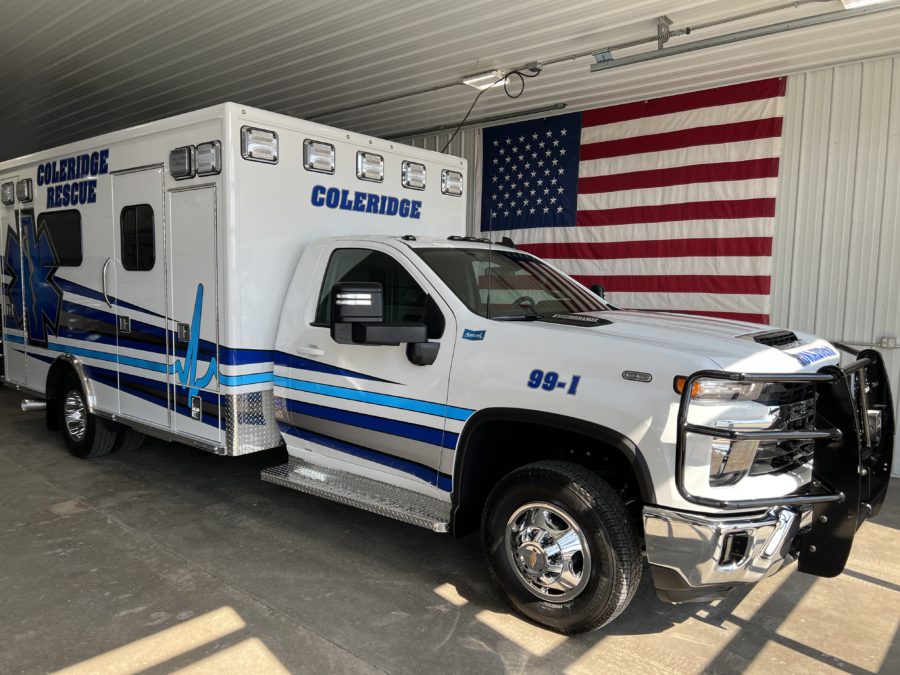 2025 Chevrolet K3500 Type 1 4x4 Ambulance delivered to Village of Coleridge in Coleridge, NE