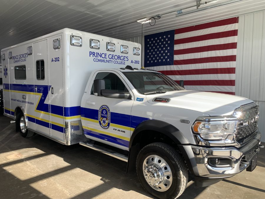 2022 Ram 4500 Heavy Duty 4x4 Ambulance delivered to Prince George’s Community College in Largo, MD