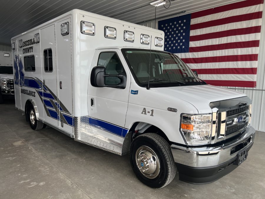 2024 Ford E450 Type 3 Ambulance delivered to Osceola County EMS in Sibley, IA