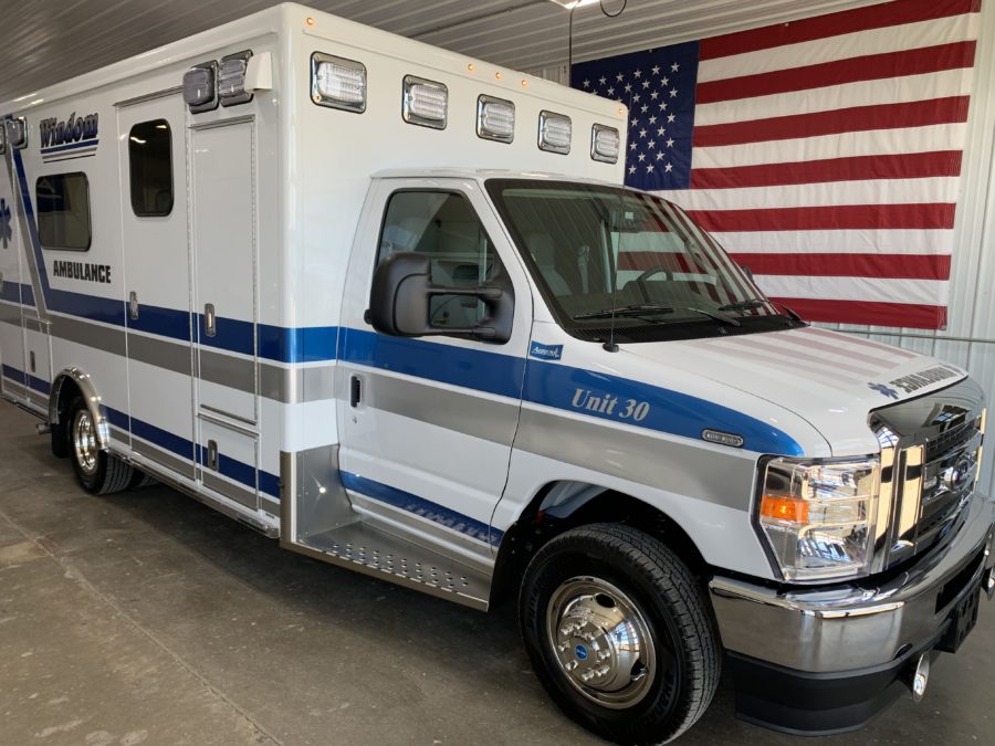 2022 Ford E450 Type 3 Ambulance delivered to Windom Ambulance Service in Windom, MN