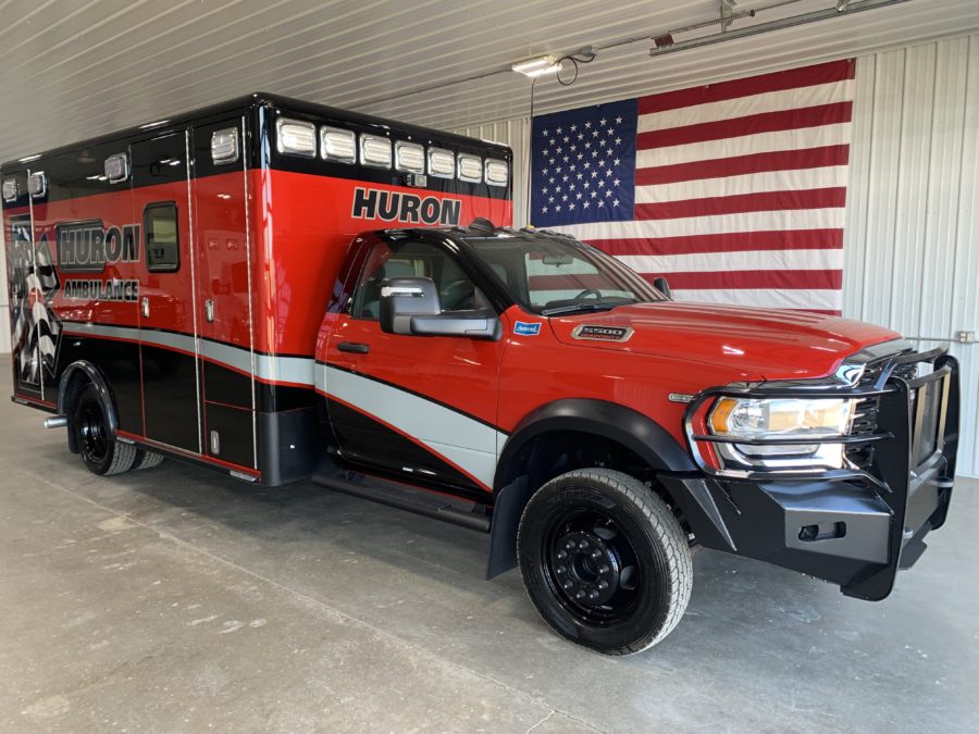 2023 Ram 5500 Heavy Duty 4x4 Ambulance delivered to Huron Ambulance in Huron, SD