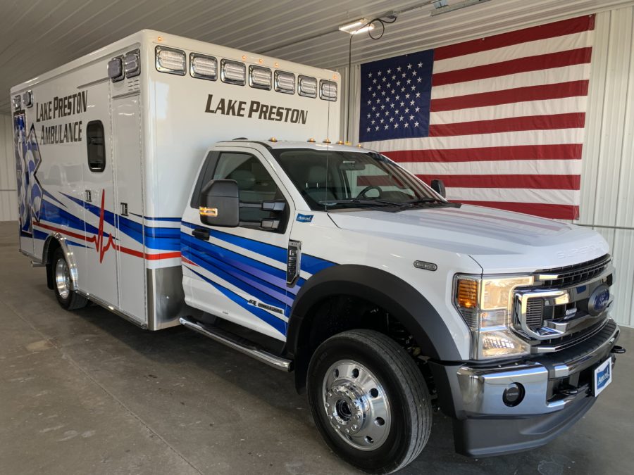 2021 Ford F550 Heavy Duty 4x4 Ambulance delivered to Lake Preston in Lake Preston, SD